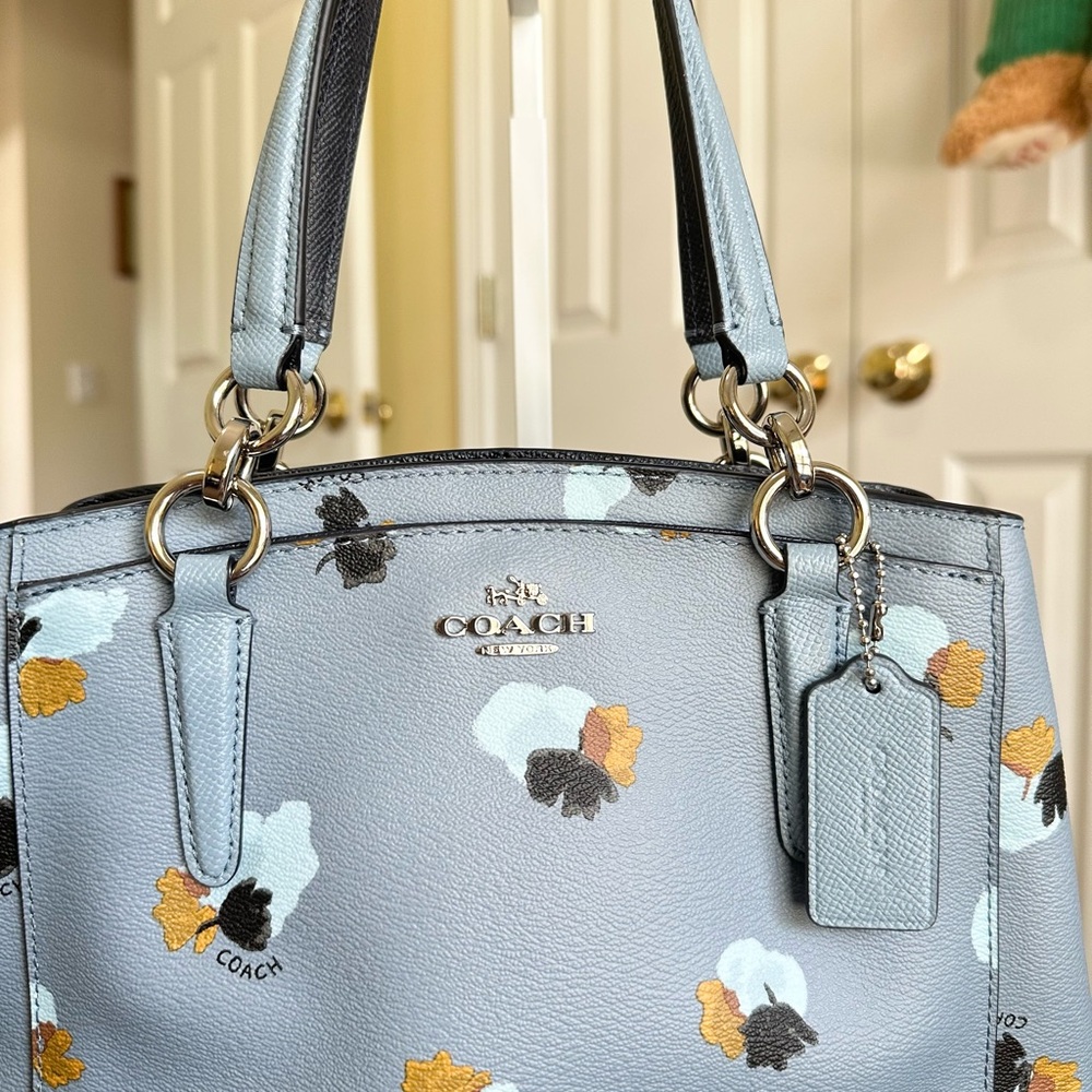 #13. Coach Minetta Floral Blue Satchel 2-way Bag, Excellent Condition - Picture 4 of 14